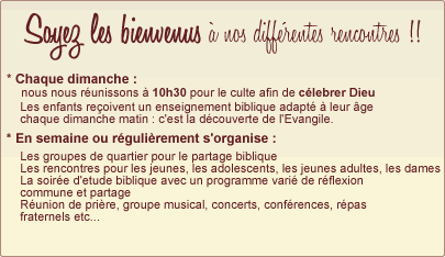 Eglise Evangelique Arceuil Cachan : bienvenue